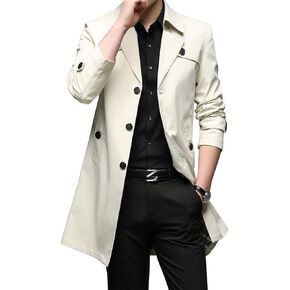 IDEALSANXUN Mens Single Breasted Midi Trench Coat Jackets in Kuwait