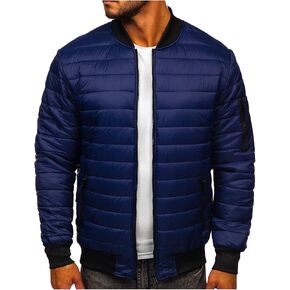 Ymosrh Mens Fashion Jackets Men's Autumn Winter Zipper Pocket Cotton Warm Down Jacket Packable Light Coat Coats in Saudi Arabia