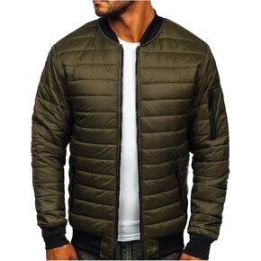 Ymosrh Mens Fashion Jackets Men's Autumn Winter Zipper Pocket Cotton Warm Down Jacket Packable Light Coat Coats in Saudi Arabia