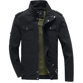 Minishion Men's Pocket Zip Fashion 100% Cotton Outdoor Lightweight Jackets in Saudi Arabia