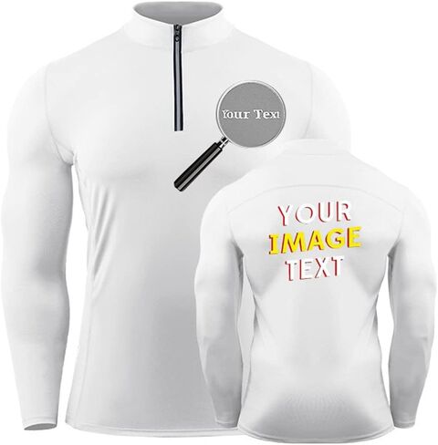 DEYI Custom Men's Performance Long Sleeve Zip-up Rash Guard Workout T-Shirt in Kuwait