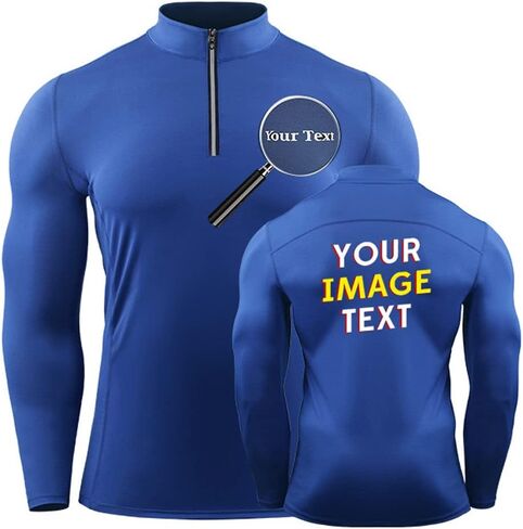 DEYI Custom Men's Performance Long Sleeve Zip-up Rash Guard Workout T-Shirt in Kuwait