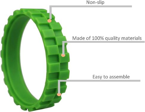 Ashineme Tires Compatible with Irobot Roomba Wheels Series, Anti-Slip, Great Adhesion and Easy Assembly,Replacement for All Roomba Models,Green,1pair in Saudi Arabia