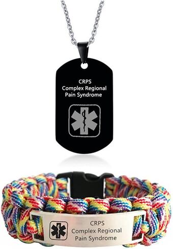 ZKXXJ Medical Alert ID Bracelets and Necklaces Set for Men - Stainless Steel Medic Identification Pendant Necklace Dog Tag & Paracord Rope Cuff Bracelet Allergy Awareness Jewelry,Customizable in Saudi Arabia
