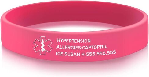Personalized Silicone Medical Bracelets Various Color Emergency ID Alert Bracelet Engraved ID Bracelet for Women Men Teenager in Kuwait