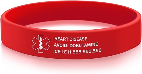 Personalized Silicone Medical Bracelets Various Color Emergency ID Alert Bracelet Engraved ID Bracelet for Women Men Teenager in Kuwait