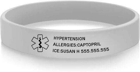 Personalized Silicone Medical Bracelets Various Color Emergency ID Alert Bracelet Engraved ID Bracelet for Women Men Teenager in Kuwait