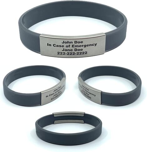 Personalized Silicone Bracelet - Mens Bracelet - Medical Alert Bracelets For Women - Rubber Bracelets - Custom Wristbands - Couples Bracelets - Motivational Bracelets in Kuwait