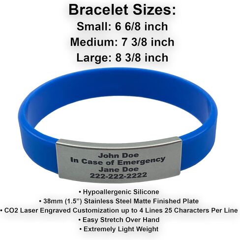 Personalized Silicone Bracelet - Mens Bracelet - Medical Alert Bracelets For Women - Rubber Bracelets - Custom Wristbands - Couples Bracelets - Motivational Bracelets in Kuwait