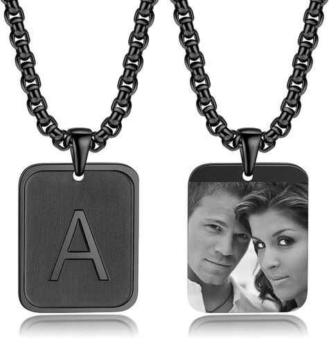 JUST MEET YOU Picture Necklace Personalized | Stainless Steel Dog Tags Necklace for Men | Best Gifts for Him & Her | Image Dog Tag Necklace for Women in Kuwait