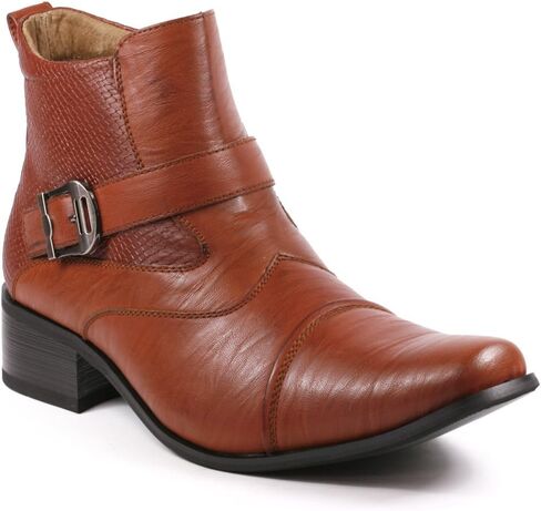 Metrocharm MET525-9 Men's Buckle Strap Western Cowboy Formal Dress Casual Fashion Boots in Saudi Arabia