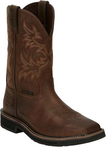 Justin Men's Driller Western Work Boot Steel Toe Tan 8.5 D(M) US in Kuwait