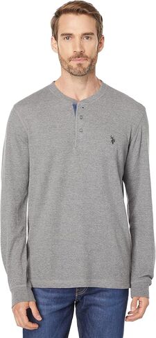 U.S. Polo Assn. Long Sleeve Solid Thermal Henley in Saudi Arabia