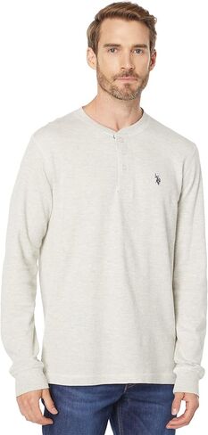 U.S. Polo Assn. Long Sleeve Solid Thermal Henley in Saudi Arabia