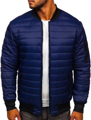 Ymosrh Mens Fashion Jackets Men's Autumn Winter Zipper Pocket Cotton Warm Down Jacket Packable Light Coat Coats in Saudi Arabia