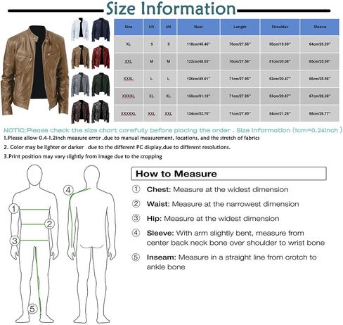 Ymosrh Fashion Jackets for Men Autumn and Winter Men's Casual Solid Color Long-Sleeved Slim Leather Mens Jackets in Saudi Arabia