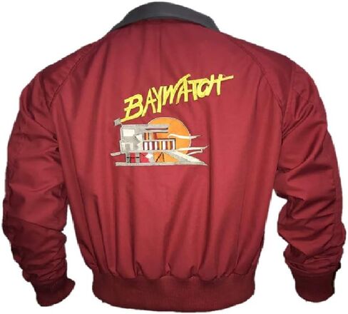Men's Baywatch Dwayne Johnson Rock David Hasselhoff Red Bomber Cotton Jacket in Saudi Arabia