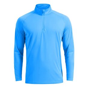CRYSULLY Men's Long Sleeve 1/4 Zip Shirts Sun Protection Pullover UPF 50+ Rash Guard Running Lightweight T Shirt