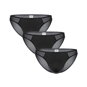 Swbreety Men's Translucent Underwear Breathable Mesh Bikini Briefs Multipack