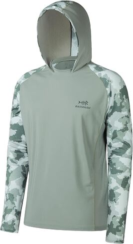 BASSDASH Men’s UPF 50 Performance Fishing Shirt Cooling Hoodie Camo Long Sleeve FS17M in Saudi Arabia