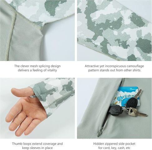 BASSDASH Men’s UPF 50 Performance Fishing Shirt Cooling Hoodie Camo Long Sleeve FS17M in Saudi Arabia
