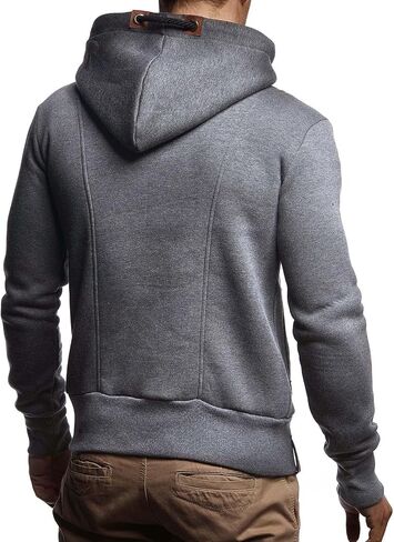Leif Nelson Men's Bodyfit Hooded Jacket | Modern Stylish Longsleeve Fullzip Pullover Sweatshirt in Saudi Arabia