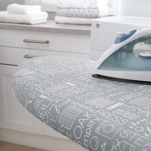 Simplify Ironing Board Cover | Scorch Resistant | Cotton | Thick Padding | Stretch Elastic Fit | Hook and Loop Fasteners | Cover ONLY | Gold in Saudi Arabia