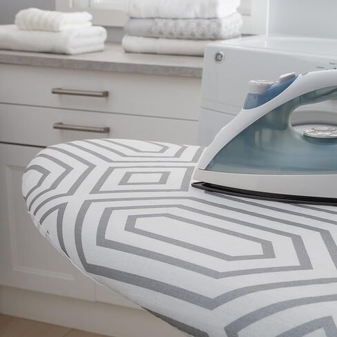 Simplify Ironing Board Cover | Scorch Resistant | Cotton | Thick Padding | Stretch Elastic Fit | Hook and Loop Fasteners | Cover ONLY | Gold in Kuwait