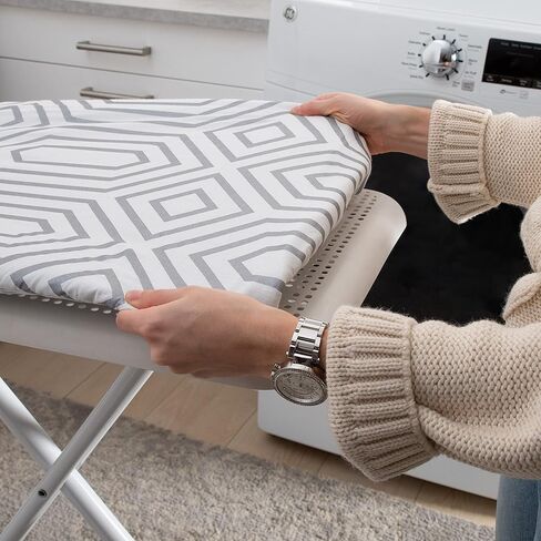 Simplify Ironing Board Cover | Scorch Resistant | Cotton | Thick Padding | Stretch Elastic Fit | Hook and Loop Fasteners | Cover ONLY | Gold in Kuwait