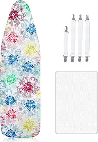 Ironing Board Cover 15 x 54 inch, Elastic Edge Scorch Resistant Ironing Board Cover and Pad, Include 4 Fasteners and Protective Scorch Mesh Cloth in Saudi Arabia