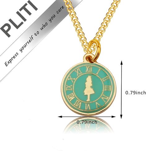 PLITI Pocket Watch Necklace Geeky Gift Book Lover Gift Daughter Birthday Gifts Book Nerd Jewelry Rabbit Clock Poker Party Jewelry in Saudi Arabia