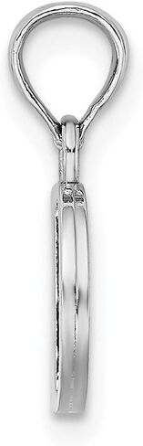 Solid 14K White Gold D Block Initial Letter Alphabet Charm Pendant - 9mm x 8mm in Saudi Arabia