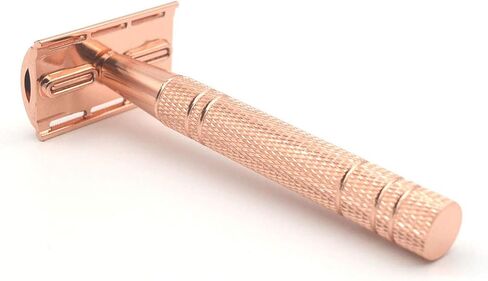 Double Edge Safety Razor with 10pcs Blades, Metal One Single Blade Razor, Classic Wet Shaving Manual Shavers Fits Standard Razor Blades, Gift for Men in Saudi Arabia