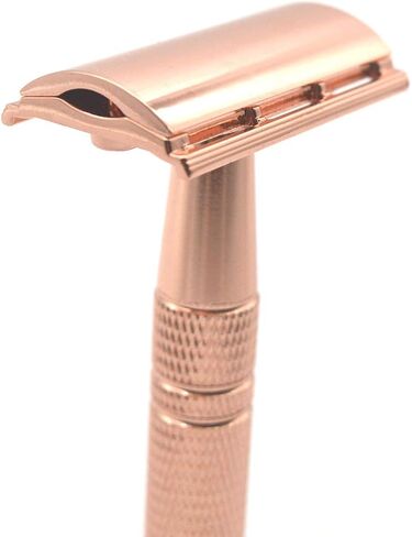 Double Edge Safety Razor with 10pcs Blades, Metal One Single Blade Razor, Classic Wet Shaving Manual Shavers Fits Standard Razor Blades, Gift for Men in Saudi Arabia