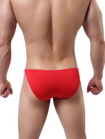 Super Soft Ice Silk Swim Briefs Men's Low-rise Bikini Underwear 9023 in Saudi Arabia