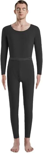 Mens Thermal Underwear Set,Long Sleeve Long Johns Solid Color Double-sided Base Layer Fleece Lined Ultra Soft Thermal Clothes in Saudi Arabia