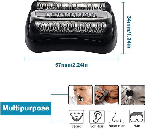 Shaver Foil & Cutter Blade for Braun Series 3 32S 320S-4 340S-4 350CC-4 330S-4 Silver in Saudi Arabia
