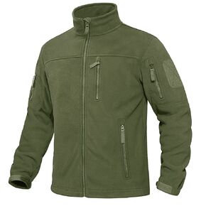 KEFITEVD Men's Outdoor Military Tactical Jacket Winter Full Zip Warm Polar Fleece Jackets Casual Stand Collar Windproof Coats