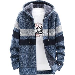 Ymosrh Mens Coats and Jackets Big Tall Winter Casual Sweater Jacket Warm Knit Sweater Hooded Hoodie Fashion Jackets in Saudi Arabia