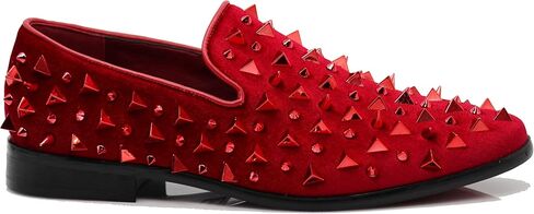 SPK16 Men's Vintage Spike Dress Loafers Slip On Fashion Shoes Classic Tuxedo Dress Shoes in Kuwait