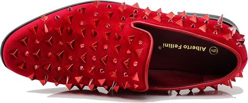 SPK16 Men's Vintage Spike Dress Loafers Slip On Fashion Shoes Classic Tuxedo Dress Shoes in Kuwait