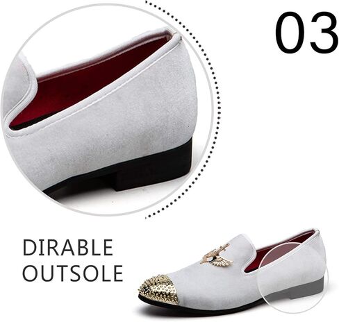 Men Genuine Leather Mens Metallic Textured Slip-on Glitter Loafers Shoes in Saudi Arabia