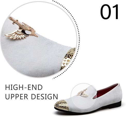 Men Genuine Leather Mens Metallic Textured Slip-on Glitter Loafers Shoes in Saudi Arabia