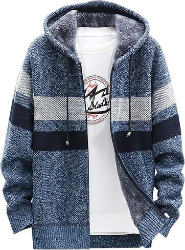 Ymosrh Mens Coats and Jackets Big Tall Winter Casual Sweater Jacket Warm Knit Sweater Hooded Hoodie Fashion Jackets in Saudi Arabia