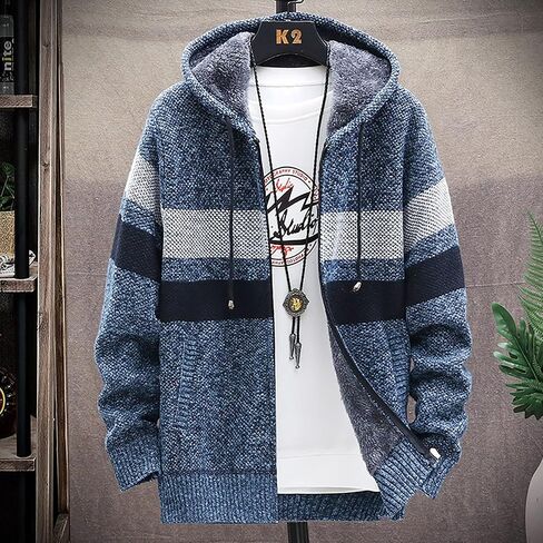 Ymosrh Mens Coats and Jackets Big Tall Winter Casual Sweater Jacket Warm Knit Sweater Hooded Hoodie Fashion Jackets in Saudi Arabia