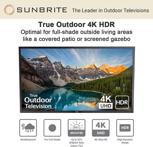تلفزيون SunBriteTV الخارجي | تلفزيون فيراندا 75 بوصة (الجيل الثاني) 4K UHD HDR LED، SB-V-75-4KHDR-BL in Kuwait