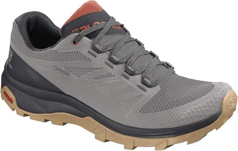 Salomon Outline Gore-TEX Hiking Shoes for Men, Frost Gray/Black/Burnt Brick, 7.5 in Saudi Arabia