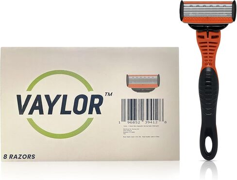 Vaylor 5 Blade Mens Disposable Shaving Razor with Pivoting Head and Ergonomic Handle, 8 Pack in Saudi Arabia
