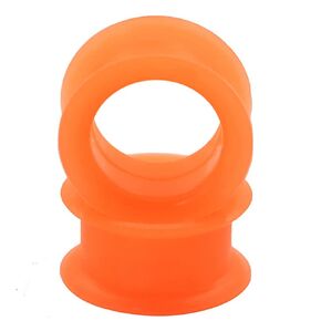 Pair 13/16" (20MM) ORANGE SILICONE EYELET TUNNELS Double Flare Gauges Thin Soft Flexible Flesh Plugs (2pcs) in Kuwait