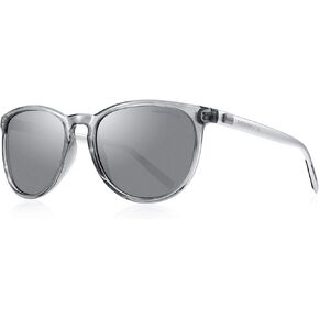 MERRY'S Polarized Sunglasses for Women Men Vintage Retro Classic Round Frame Aluminum Legs S8288 (Black&Black, 54)